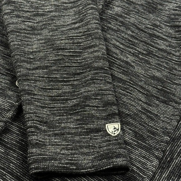 Kuhl Lea Hooded Cardigan Sweater Womens Large Gray Heathered Button Front Fleece - Picture 7 of 10